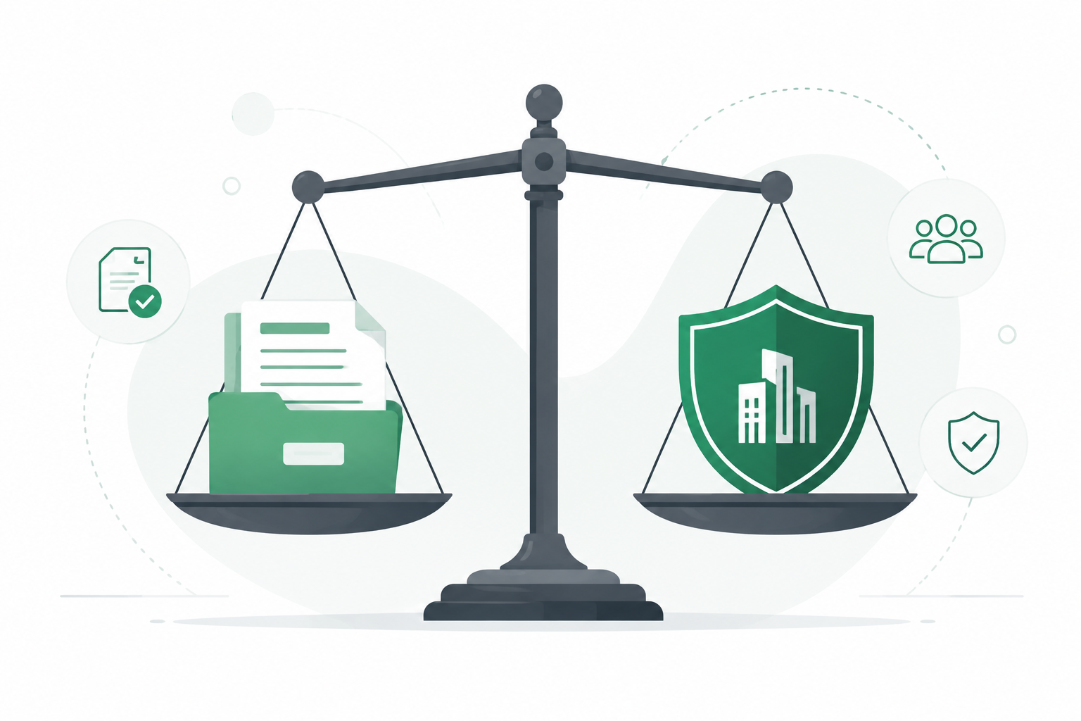 Compliance documents and protection on a scale for a fair reduction in force notice.